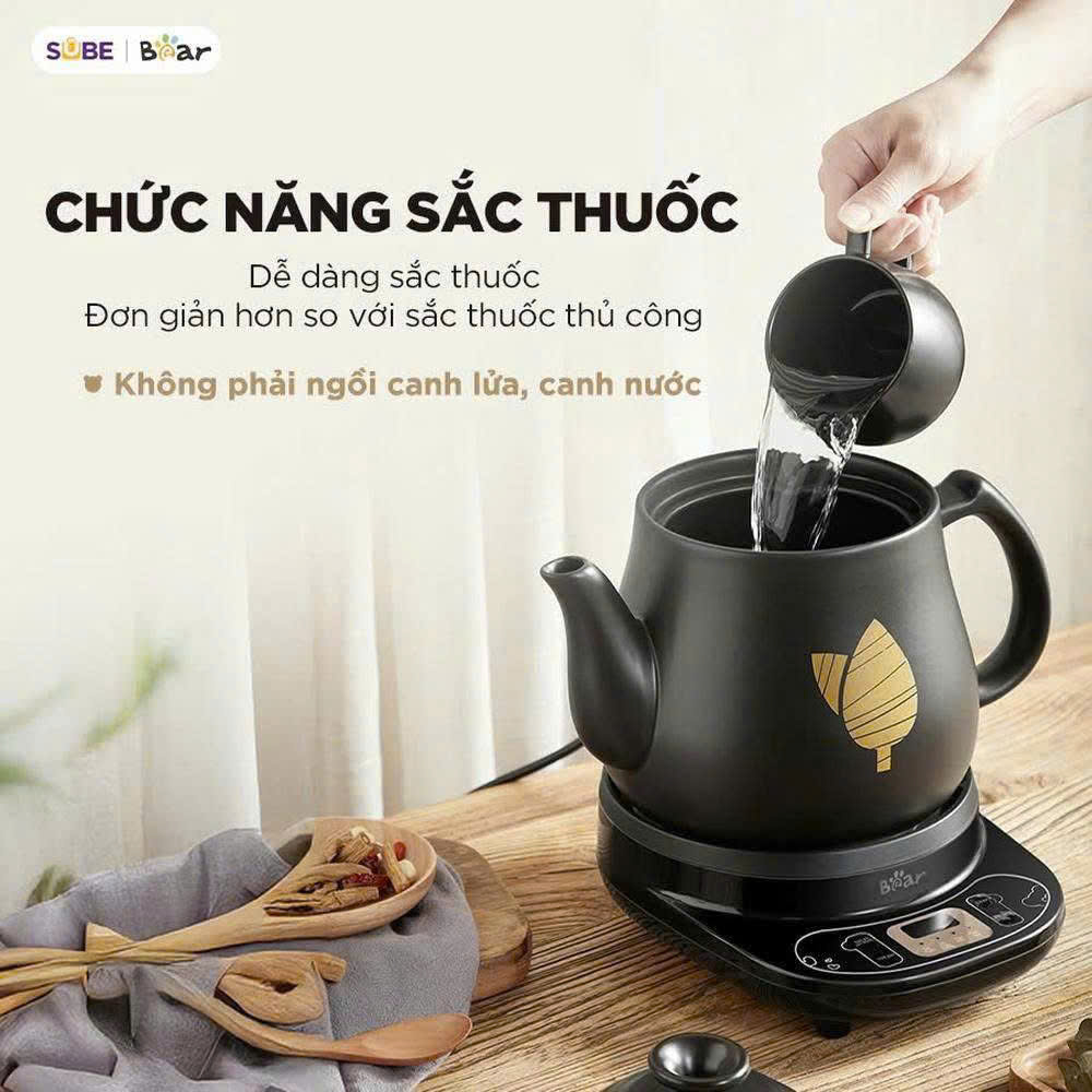 Ấm Sắc Thuốc Bear 4L HTM-4H40X - Màu Đen