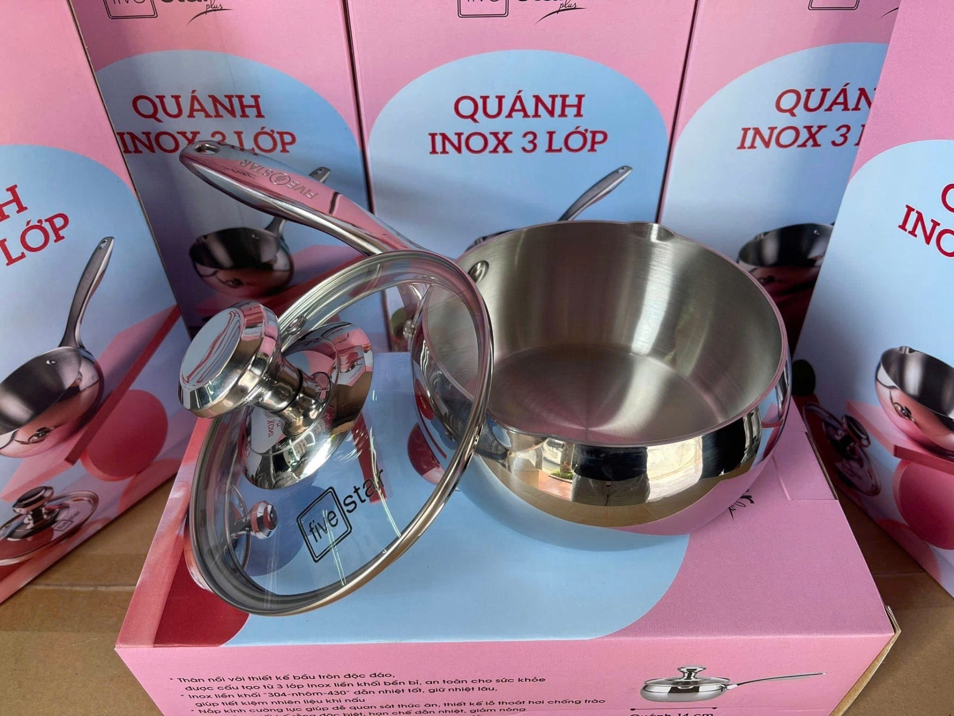 QUÁNH INOX ĐÚC LIỀN KHỐI HÌNH TÁO FIVESTAR 14CM – ĐẲNG CẤP NHÀ BẾP HIỆN ĐẠI