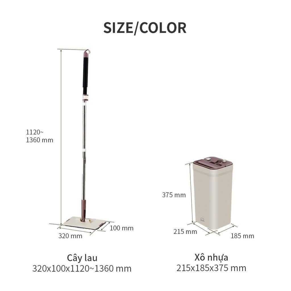 BỘ CÂY LAU NHÀ SQUEEZE FLAT MOP-ETM471