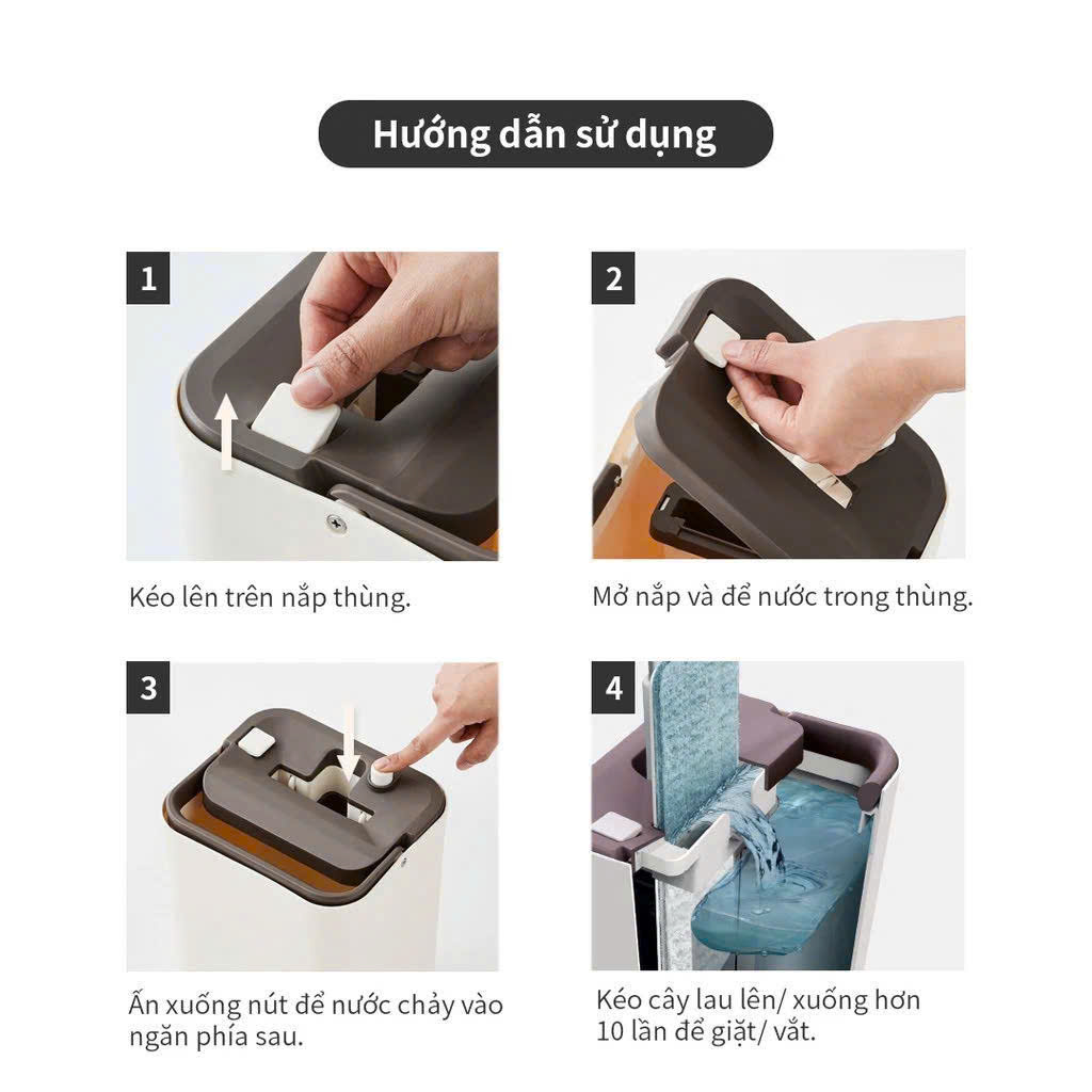 BỘ CÂY LAU NHÀ SQUEEZE FLAT MOP-ETM471