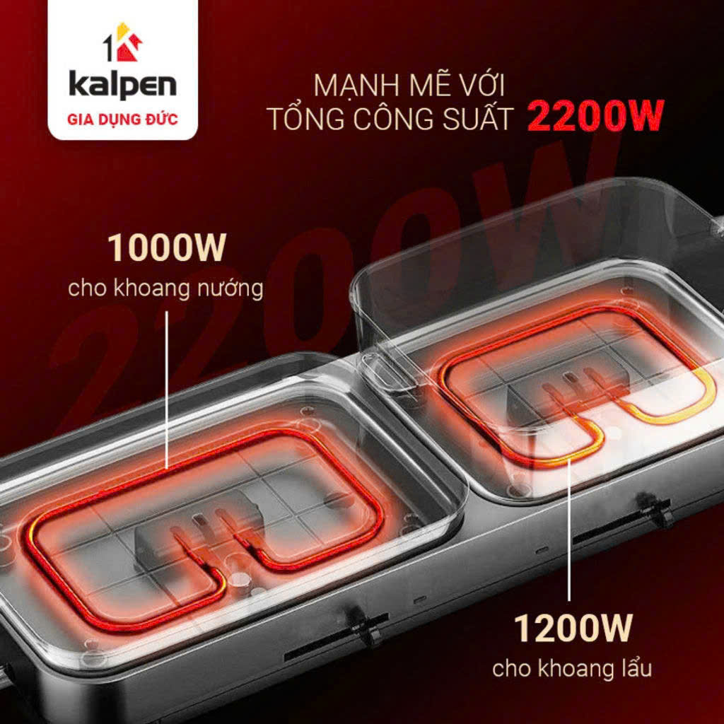 BẾP NƯỚNG LẨU ĐA NĂNG KALPEN PP99 2200W