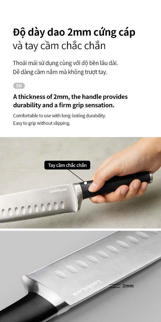 CKK804-Bộ 6 dao kèm giá đỡ từ LocknLock Magnetic Knife Set CKK804 bằng thép không gỉ