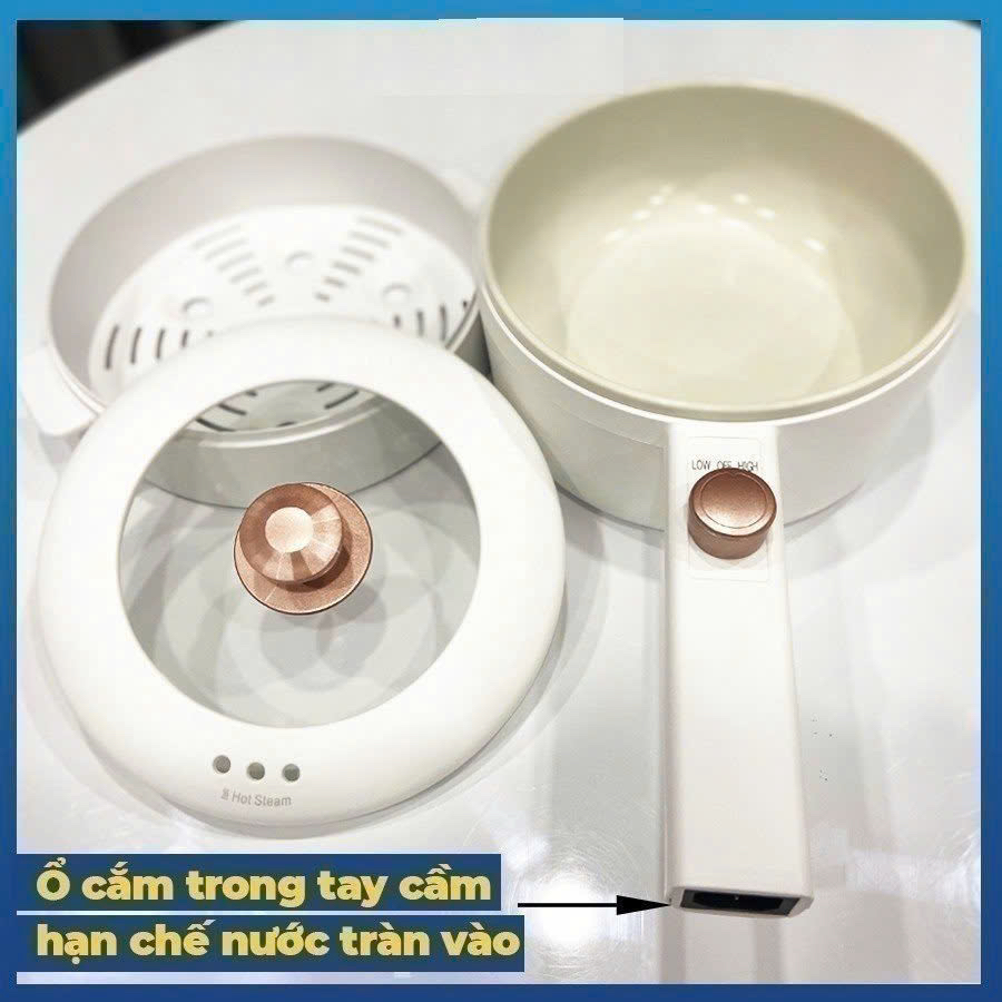 Nồi Lẩu Điện Đa Năng Hầm Cháo, Nấu Mì, Nồi Lẩu Mini Đa Năng, Chiên Rán, Quánh Nấu Cháo 1.6L Bear DRG-P16M2