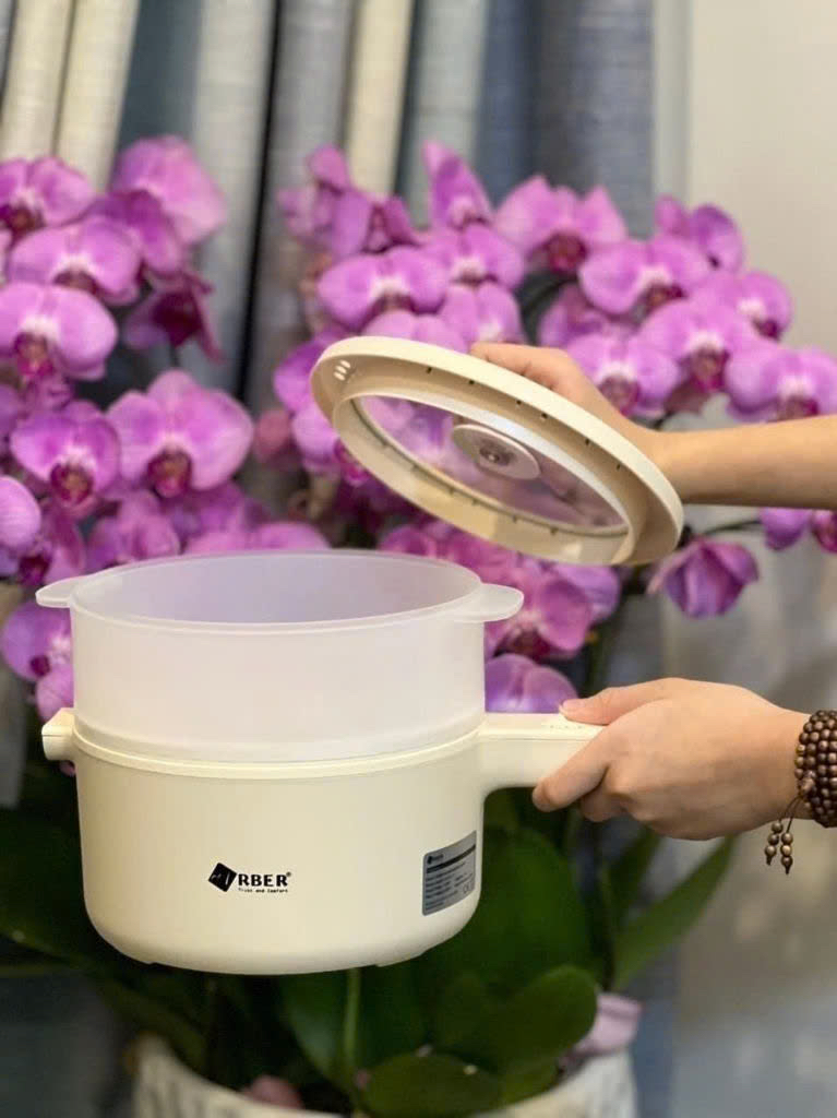 Nồi hấp điện chống dính kèm xửng hấp Arber 19cm