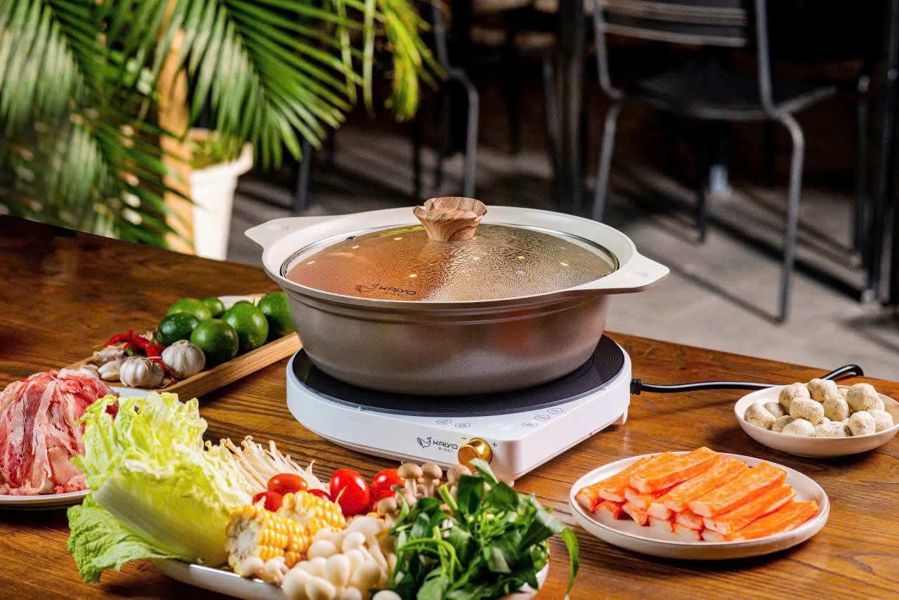 Nồi lẩu nhôm đúc 2 ngăn 26cm Kaiyo