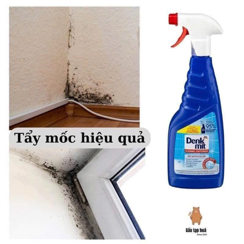Chai xịt vệ sinh tẩy nấm mốc, vệ sinh nhà tắm Denkmit Đức 750ml đánh bay vi khuẩn