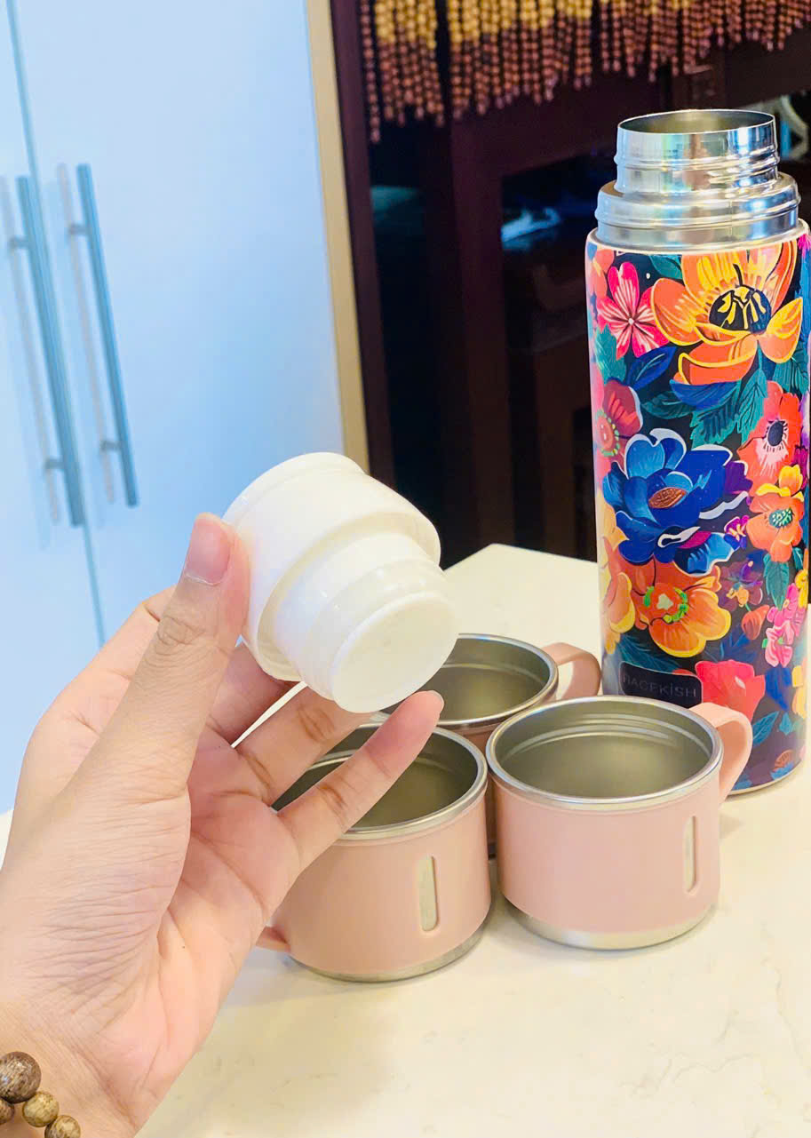 BỘ BÌNH GIỮ NHIỆT RACEKISH 500ML KÈM 3 NẮP