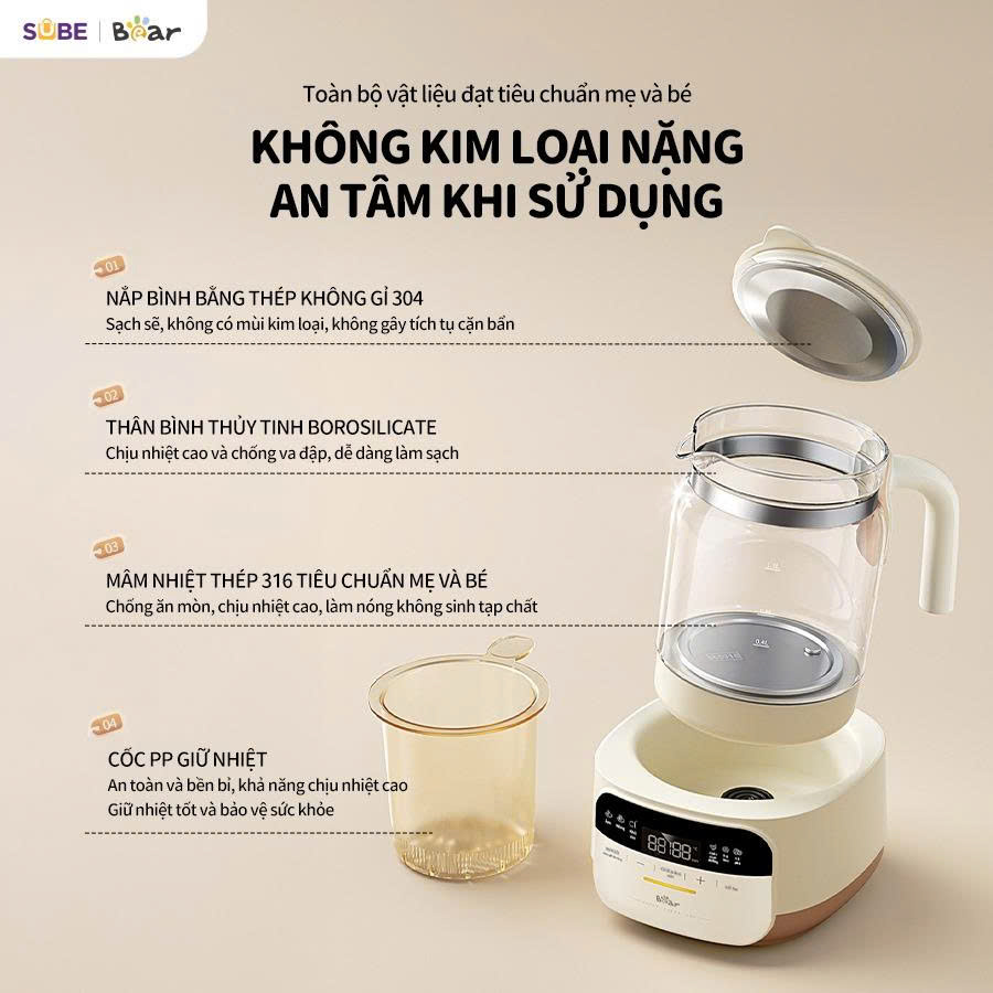 máy đun và hâm sữa Bear WW-4H12W