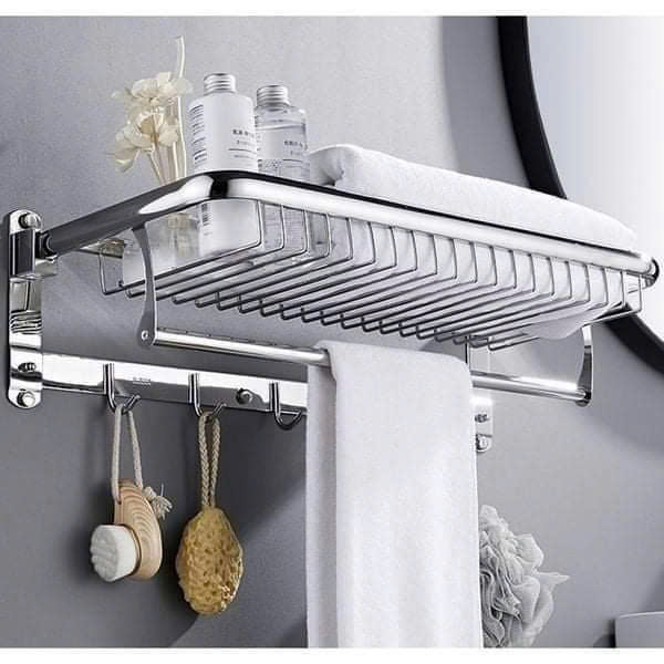 GIÁ TREO KHĂN NHÀ TẮM ĐA NĂNG INOX 304 KÈM MIẾNG DÁN CƯỜNG LỰC GIHOME - B09