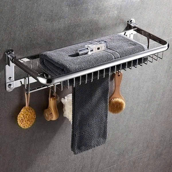 GIÁ TREO KHĂN NHÀ TẮM ĐA NĂNG INOX 304 KÈM MIẾNG DÁN CƯỜNG LỰC GIHOME - B09