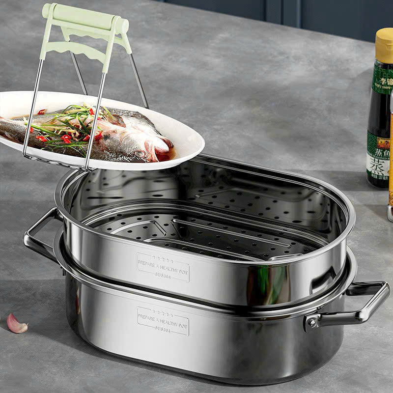 NỒI HẤP CÁ 2 TẦNG INOX 304 - RK718