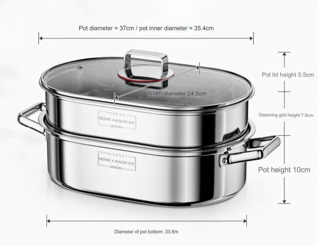 NỒI HẤP CÁ 2 TẦNG INOX 304 - RK718