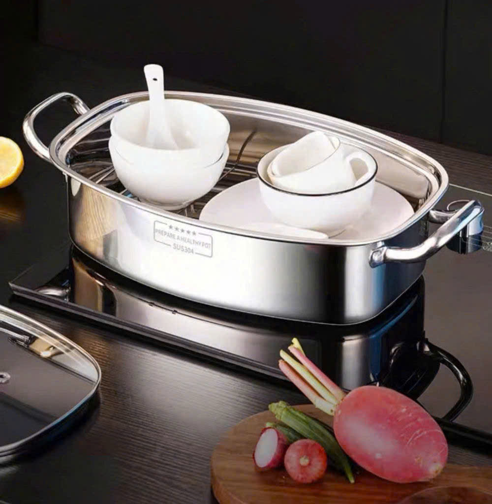 NỒI HẤP CÁ 2 TẦNG INOX 304 - RK718