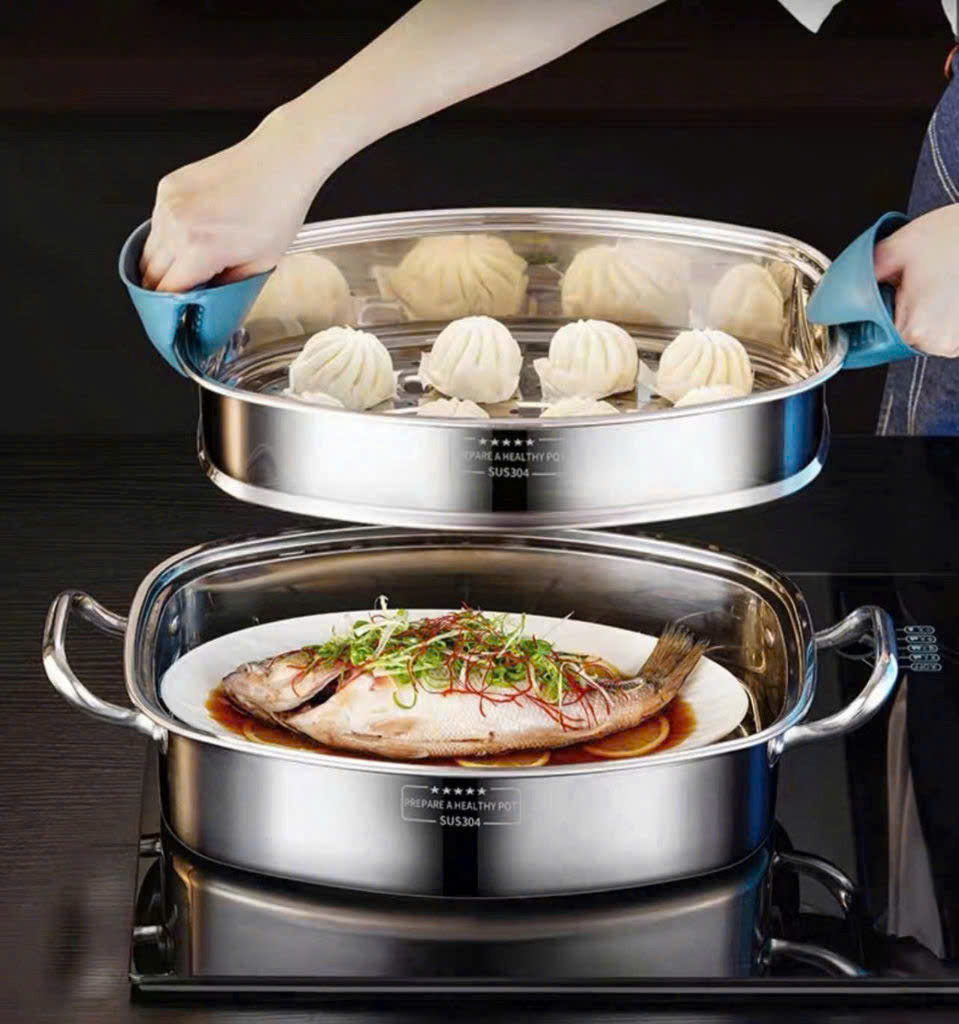 NỒI HẤP CÁ 2 TẦNG INOX 304 - RK718