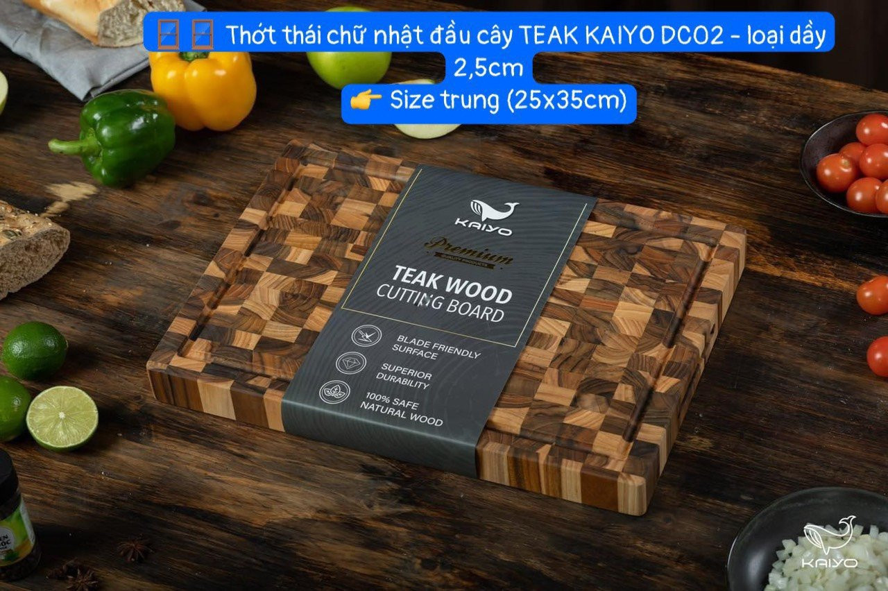 THỚT GỖ ĐẦU CÂY TEAK KAIYO