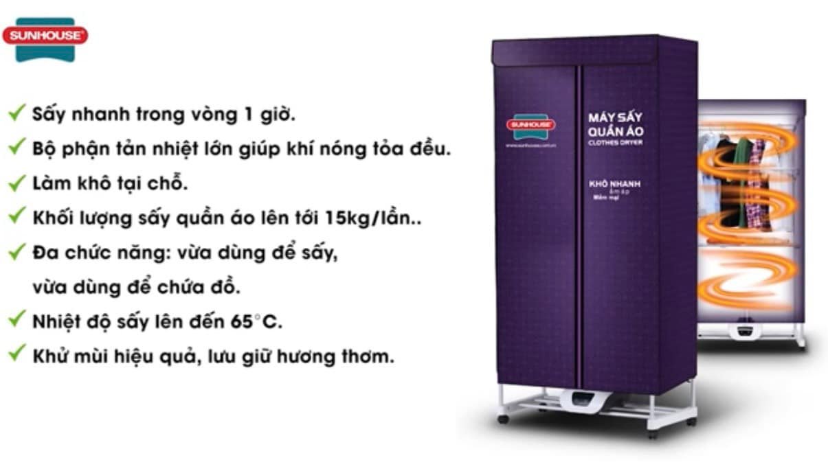 Máy sấy quần áo Sunhouse SHD2707