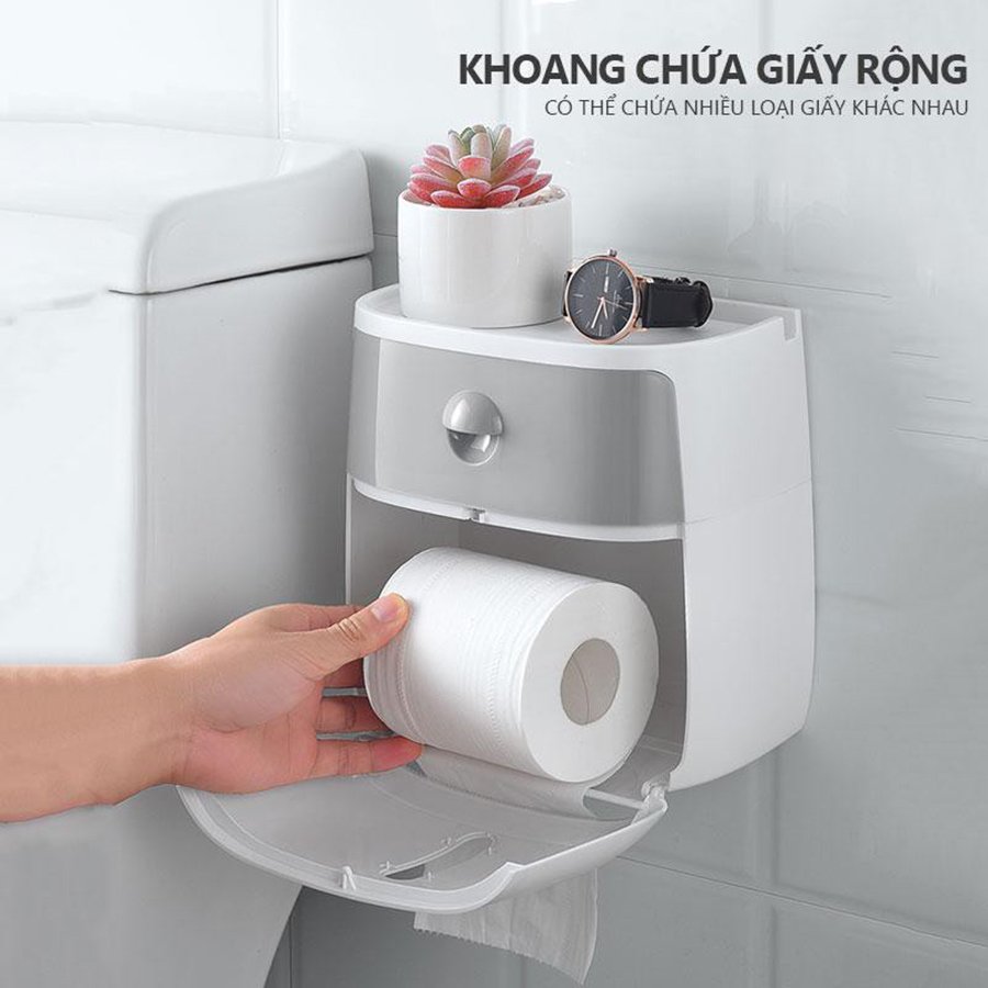 Hộp để giấy vệ sinh 2 in 1 cao cấp ECOCO E1804