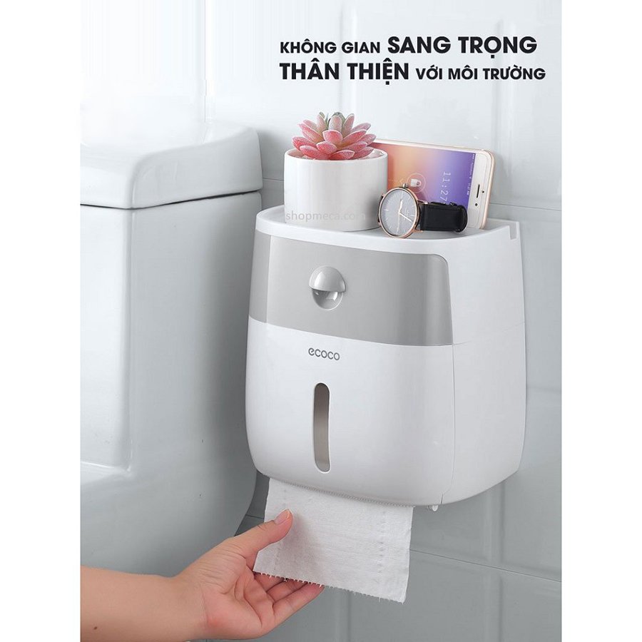 Hộp để giấy vệ sinh 2 in 1 cao cấp ECOCO E1804