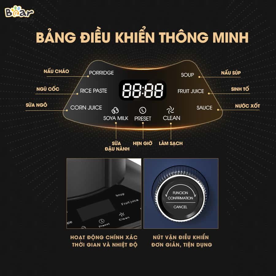 May nấu sữa hạt Bear đa năng 7in1 PBJ-B06S2