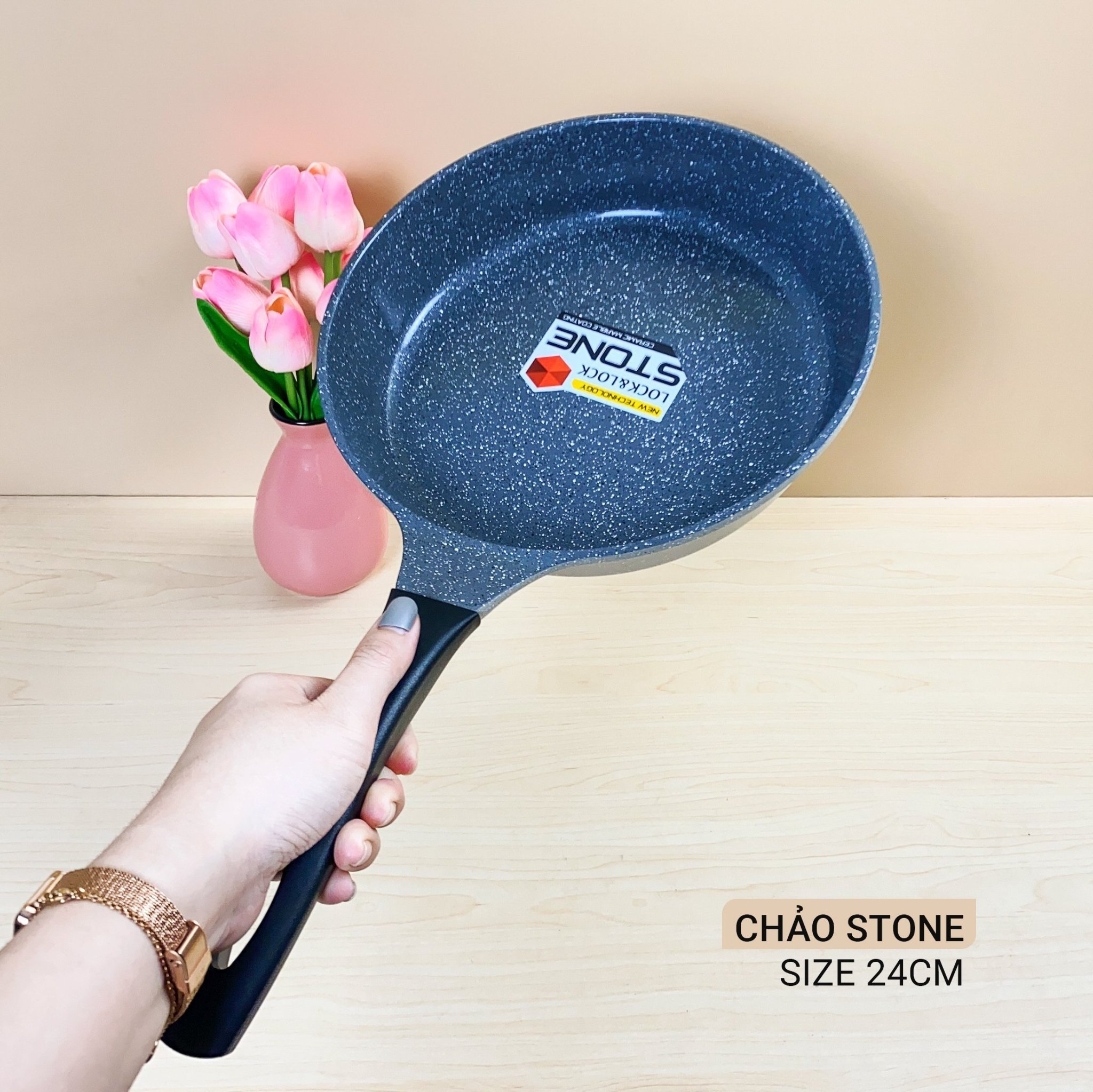 CHẢO ĐÁ 7 LỚP LOCK&LOCK STONE SIZE 24CM