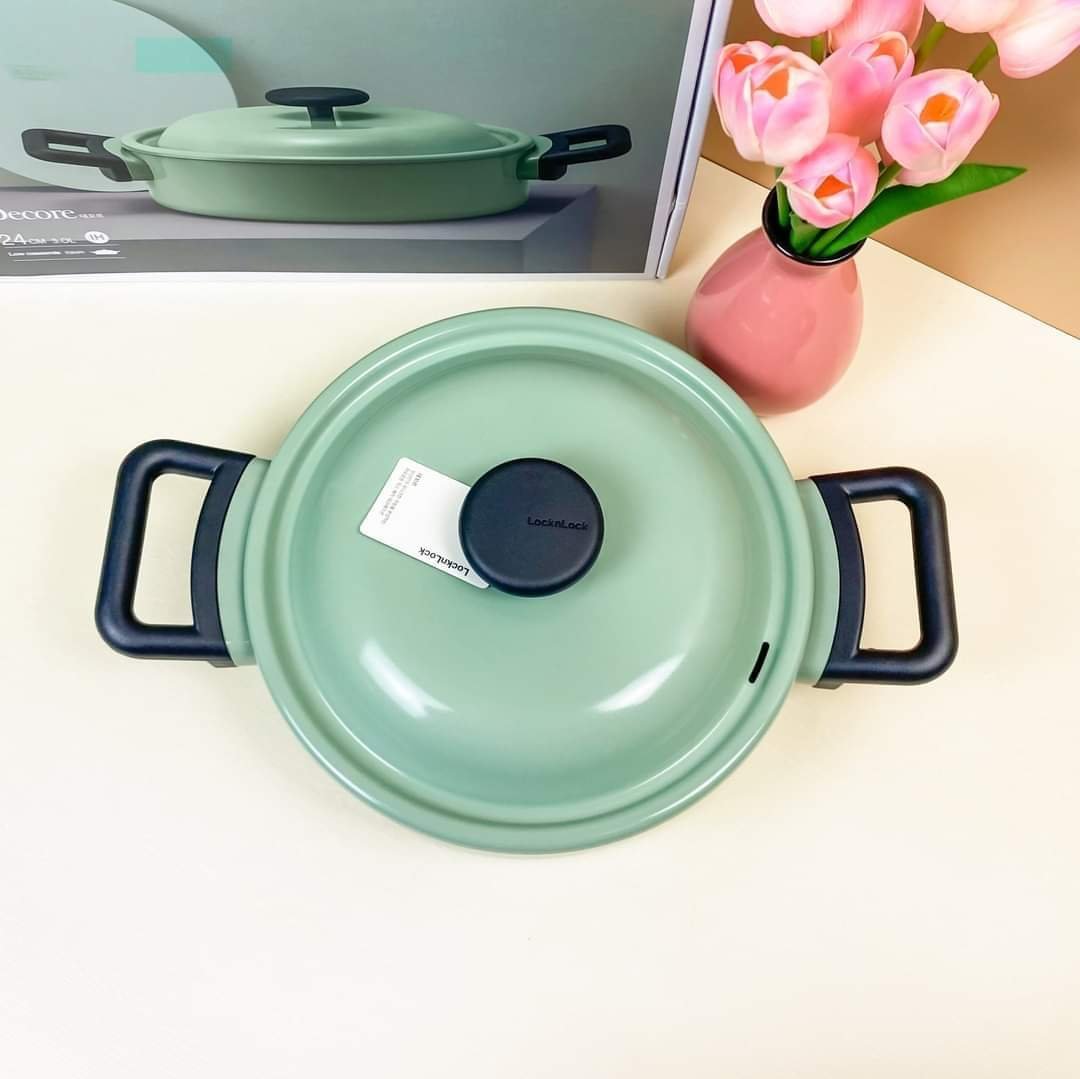Nồi Decore 24cm cao 11.3cm với màu Xanh Mint LDE1244IH