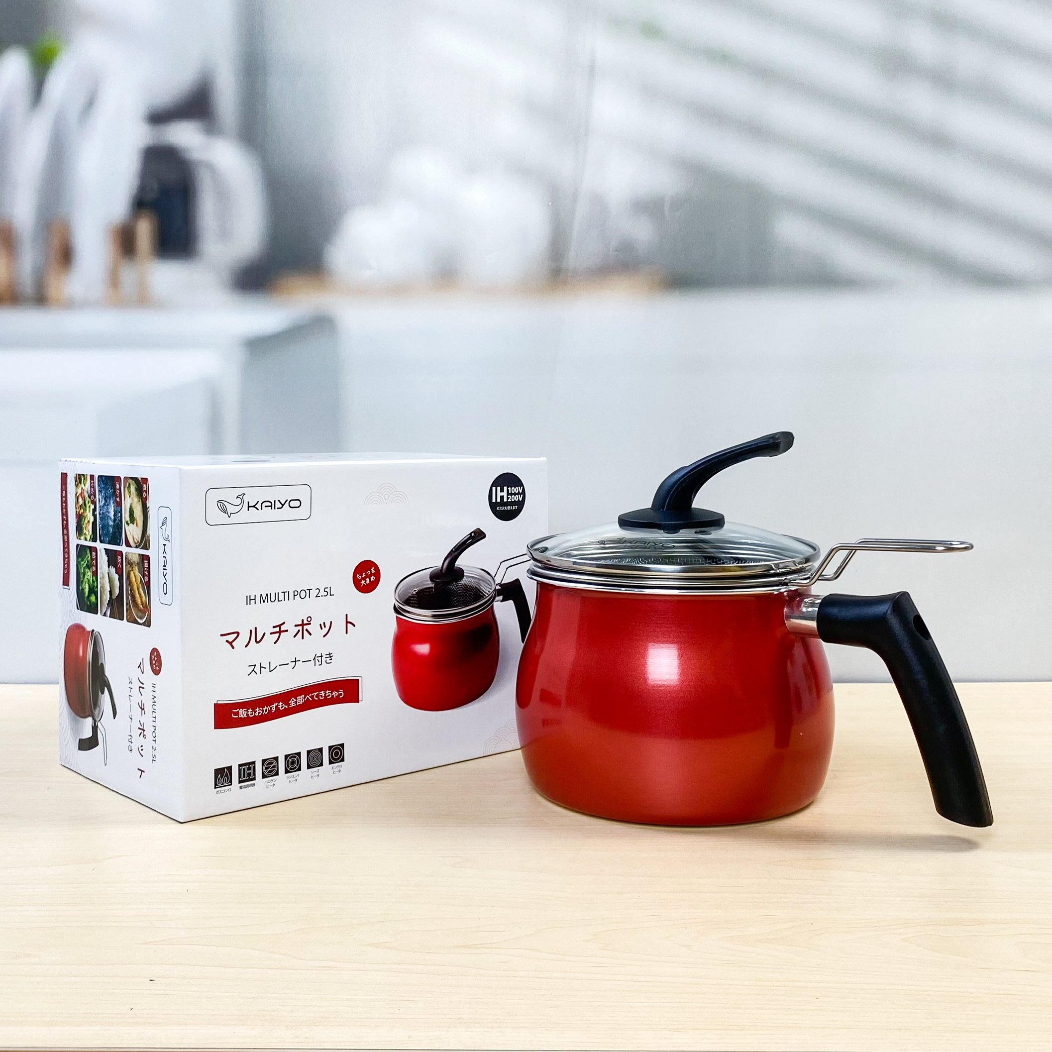 Nồi chiên ngập dầu kèm rổ chiên đồ inox, vung tự đứng Kaiyo 15cm