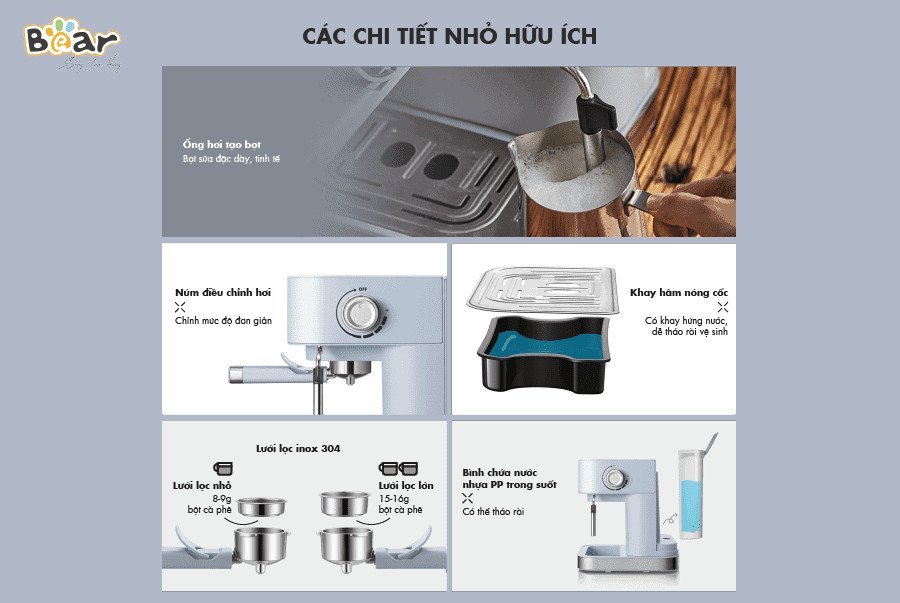 Máy pha cà phê Espresso tự động Bear CF-B15V1