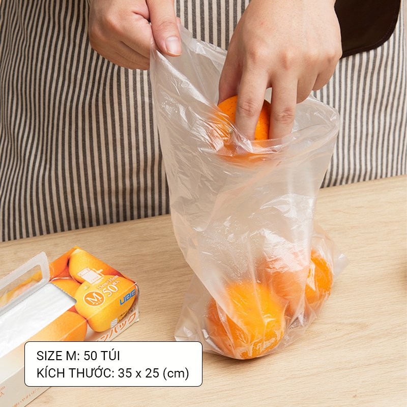 Set 50 túi nilon bảo quản thực phẩm cỡ M hàng Nhật