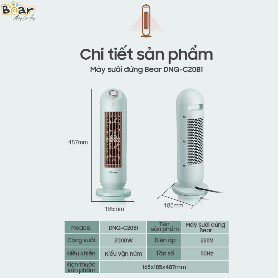 Máy sưởi đứng Bear DNQ-C20B1