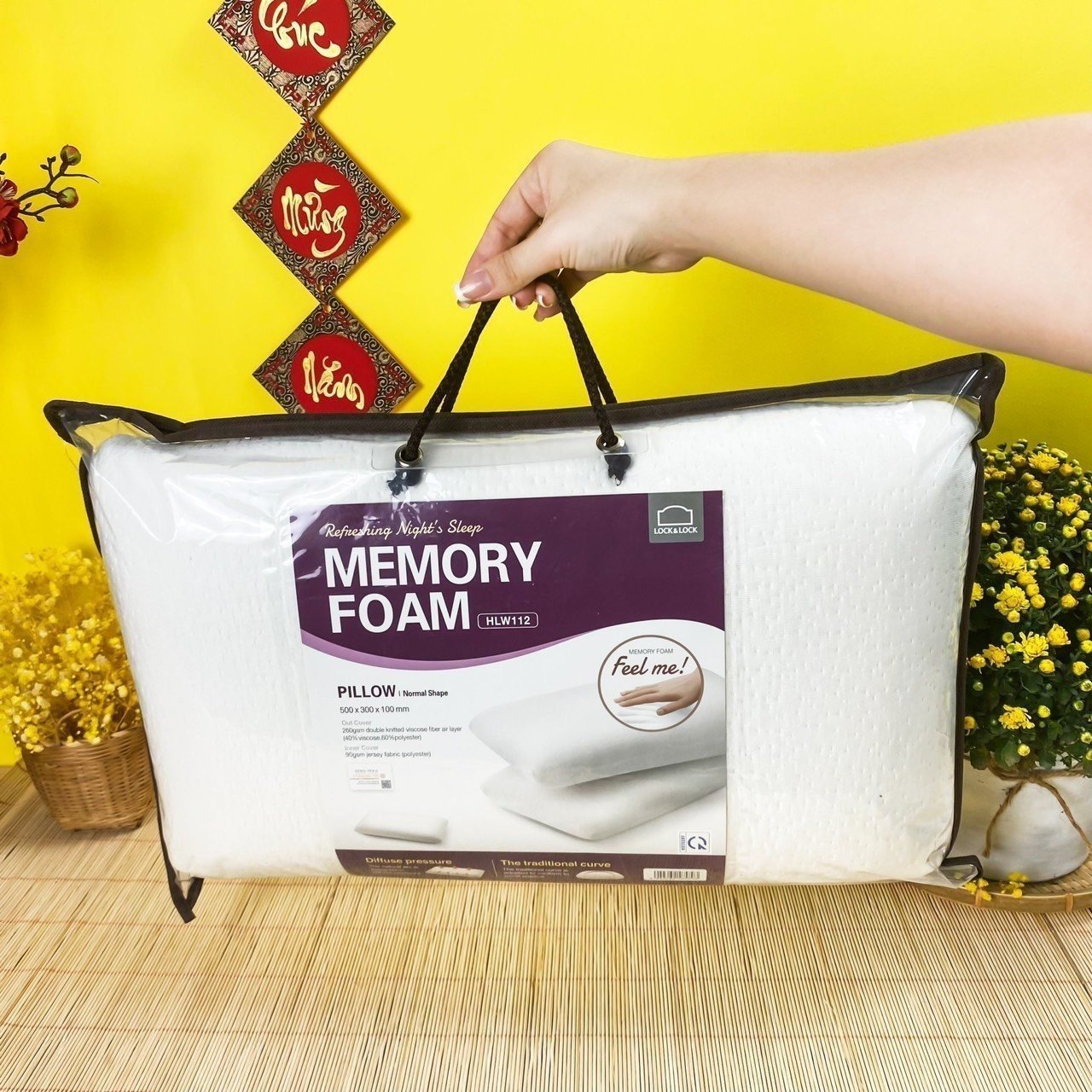 Gối Memory Foam 50D Lock&Lock HLW112