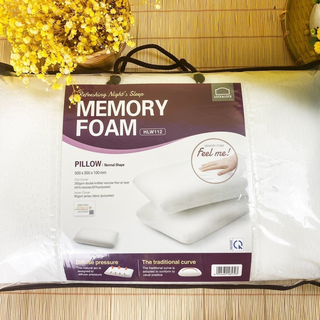 Gối Memory Foam 50D Lock&Lock HLW112