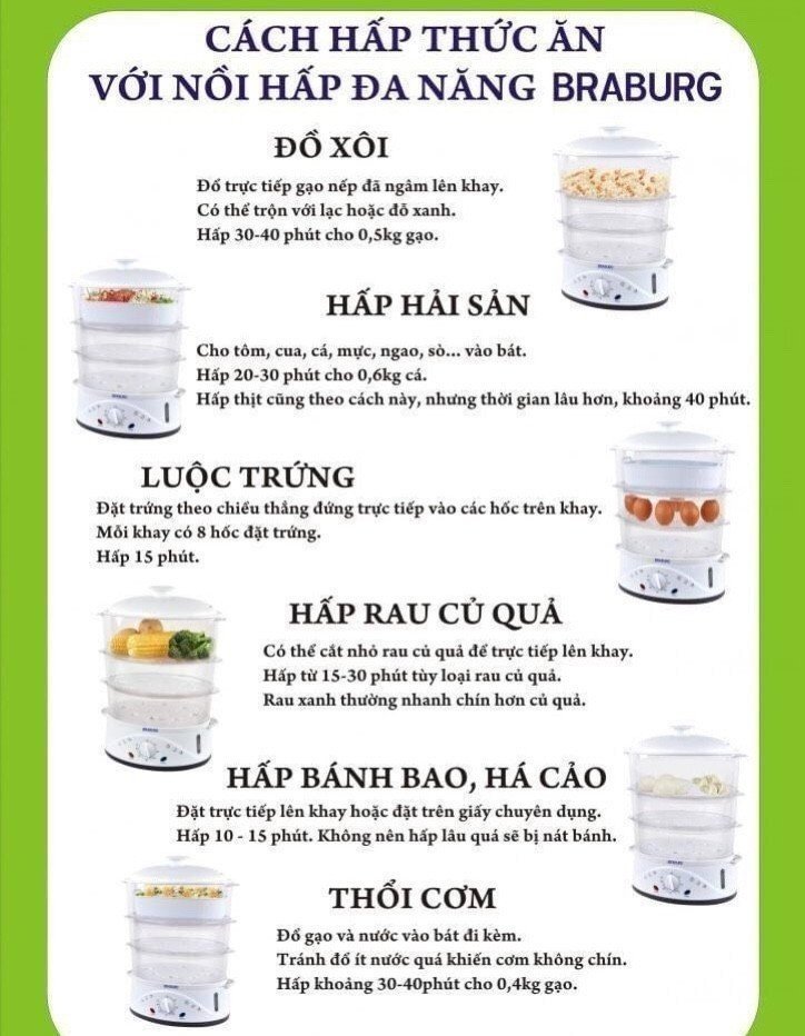 NỒI HẤP ĐIỆN 3 TẦNG BRABURG