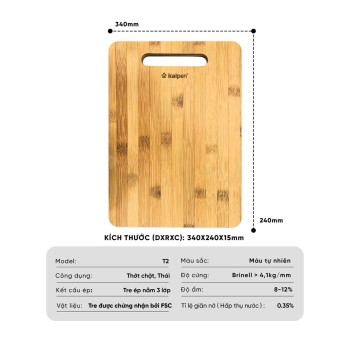 Thớt tre Kalpen sz to T2 (thớt dùng chặt hoặc thái)