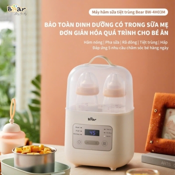 Máy hâm sữa tiệt trùng bear BW-4H03M