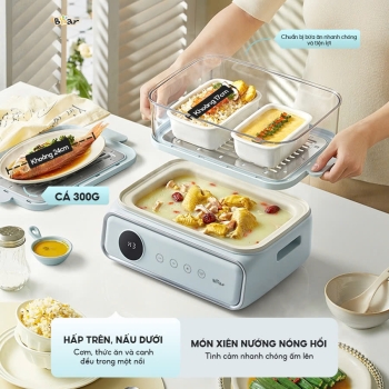 NỒI HẤP BEAR 3+1 TẦNG, DUNG TÍCH 21.5L DZG-P20W7