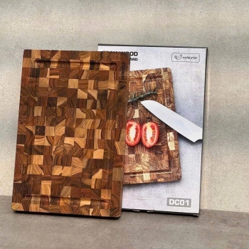 THỚT GỖ ĐẦU CÂY CHỮ NHẬT TEAK KAIYO DC04 (mã 5113) DẦY 3.8cm - dùng để chặt