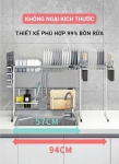 KỆ INOX CAO CẤP ĐA NĂNG KC18 ĐẶT PHÍA TRÊN CHẬU RỬA BÁT