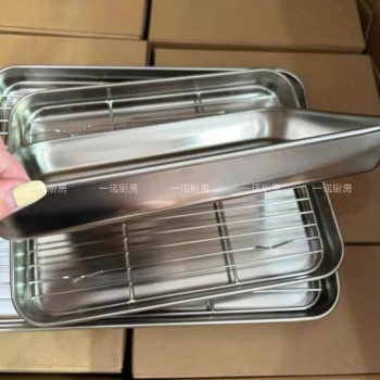 KHAY INOX CHỮ NHẬT KÈM VỈ LƯỚI – CỨU TINH CHỊ EM ĐAM MÊ CHIÊN RÁN!