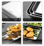 KHAY INOX CHỮ NHẬT KÈM VỈ LƯỚI – CỨU TINH CHỊ EM ĐAM MÊ CHIÊN RÁN!