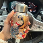 Bình giữ nhiệt Vintage có quai xách xinh xắn - Chim công