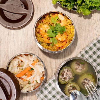 Hộp giữ nhiệt to dung tích 1600ml kèm 3 hộp inox