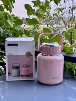 Bình ủ cháo cao cấp có quai xách tiện lợi kèm thìa inox gấp gọn 1100ml