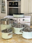 BỘ NỒI 5 MÓN ARBER AN05XC ĐẦY ĐỦ NỒI CHẢO TỪ TO TỚI NHỎ