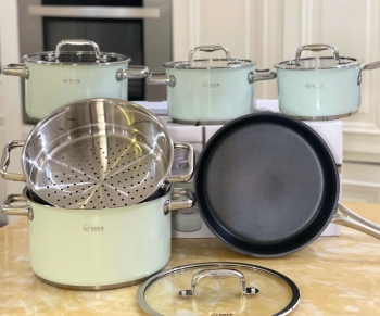 BỘ NỒI 5 MÓN ARBER AN05XC ĐẦY ĐỦ NỒI CHẢO TỪ TO TỚI NHỎ