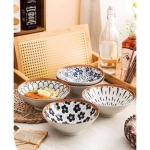 SET 4 BÁT TÔ HOẠ TIẾT NHẬT CAO CẤP