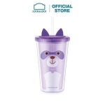 Ly nhựa 2 lớp Animal Lock&Lock Double Wall Cold Cup 520ml - HAP512 gấu mèo