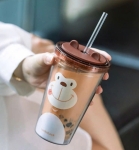 Ly nhựa 2 lớp Animal Lock&Lock Double Wall Cold Cup 520ml  - HAP511BRW Chú khỉ màu nâu