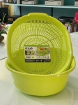 BỘ RỔ NHỰA KÈM CHẬU 5,3L NHẬT BẢN (màu xanh lá)