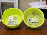 BỘ RỔ NHỰA KÈM CHẬU 5,3L NHẬT BẢN (màu xanh lá)