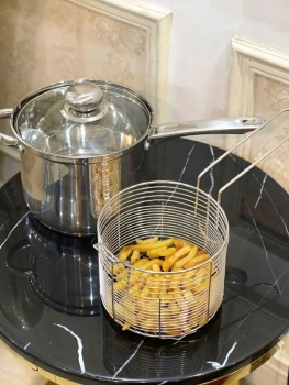 Quánh inox 3 đáy AN-04VH 18x15cm, giỏ (16x12.5cm)